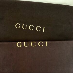 GUCCI Shoe Bag, brown and gold